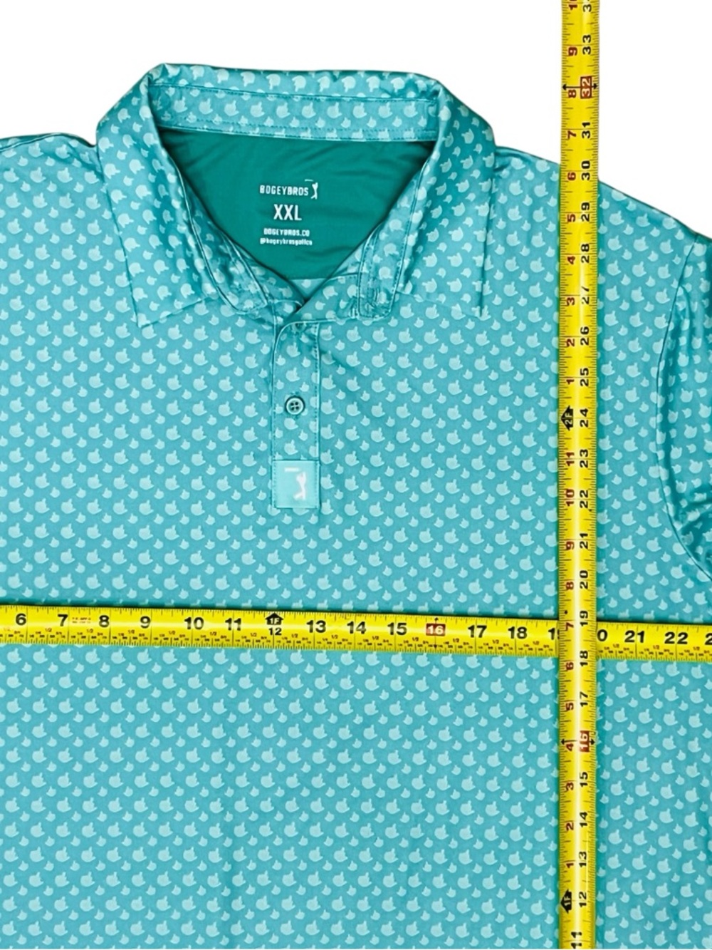 Bogey Bros Golf Polo Shirt Mens 2XL Mint "Play Bad Look Good" Finger Print - Picture 8 of 10